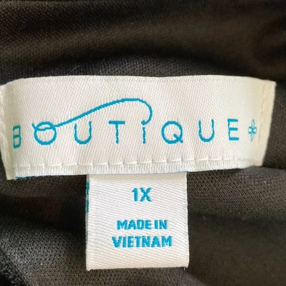 Boutique Velvet A-Line Black Dark Floral Choker Dress (Size 1X) - Picture 8 of 10